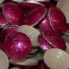 6mm FUCHSIA GLITTER Hot Fix Pearlstuds
